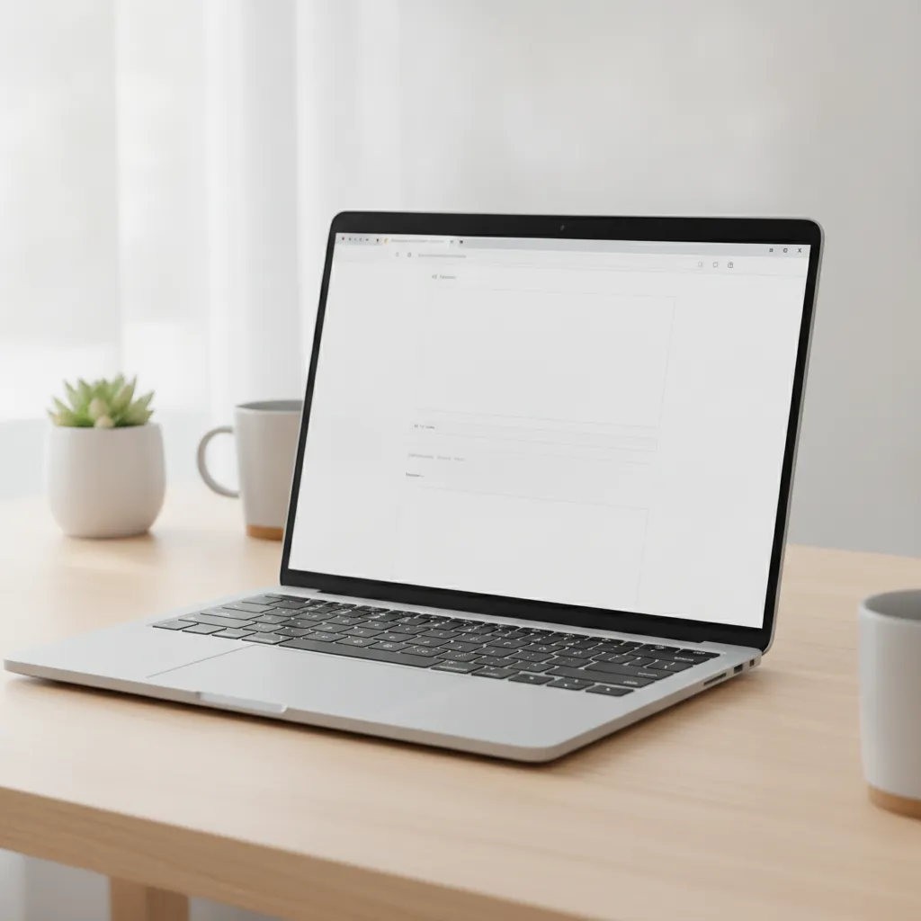 Écran d'ordinateur affichant une page de résultats de recherche vide